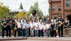 NAU student-athletes and Louie