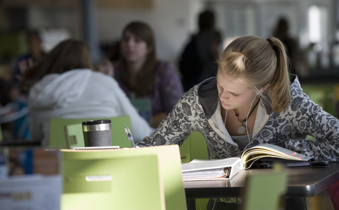 Student studying at NAU.