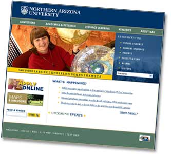 NAU website shot