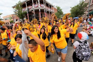 Students walk in the Independence Day Parade in Flagstaff