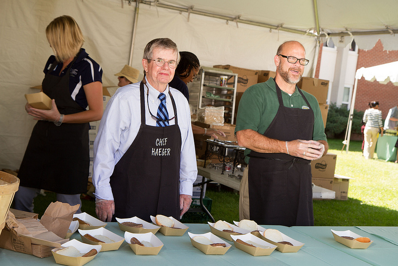 President Haeger at picnic