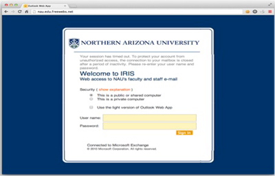 Sample phishing website