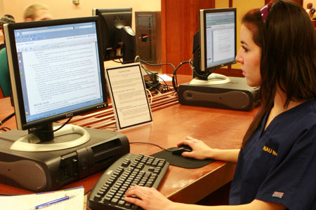 student studying