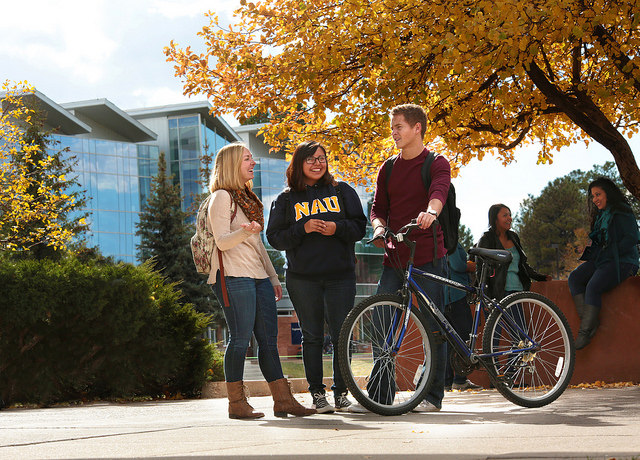 Students outside the Engineering building