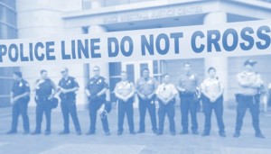 A police line.