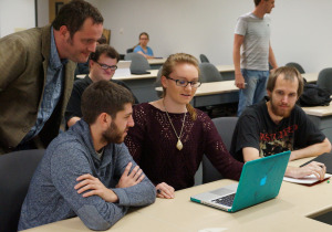 Computer science students in the classroom