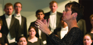 A choir rehearses