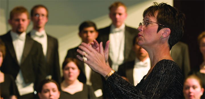 A choir rehearses