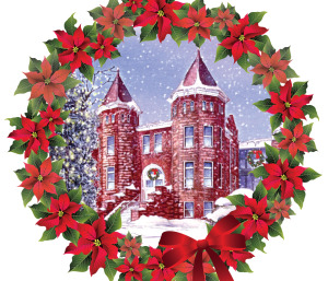 Old Main wreath portrait