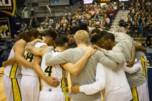 Men's basketball on the court