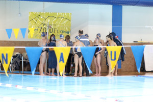 NAU Swim and Dive at the pool
