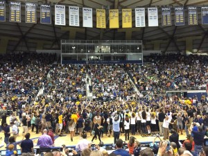 NAU students and athletes celebrating