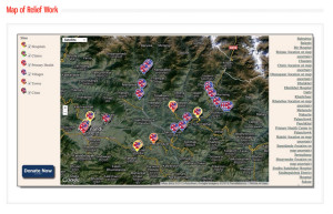 Nepal relief map