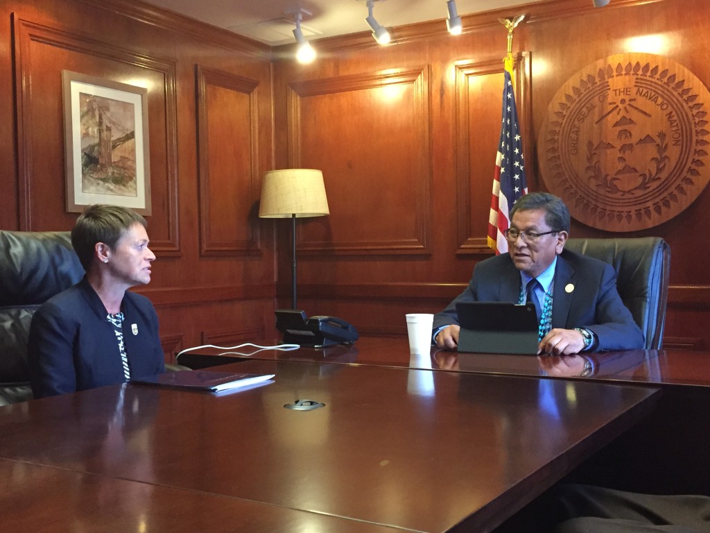 NAU President Rita Cheng and Navajo Nation President Russell Begaye