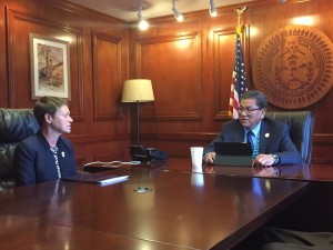 NAU President Rita Cheng and Navajo Nation President Russell Begaye
