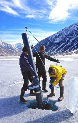 researchers at Lake Peters