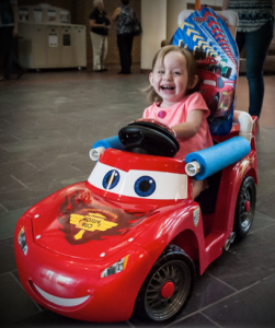 Baby in a small car