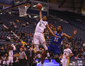 Moments before the ball is dunked
