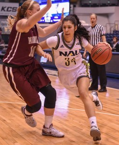 Lumberjacks dribble down court