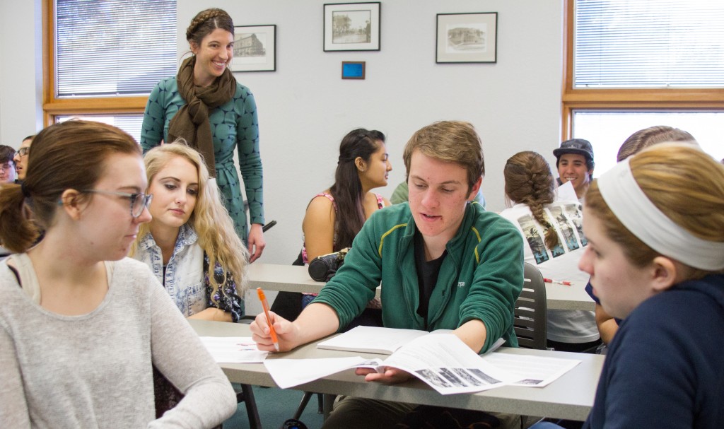 Freshman students in class at NAU