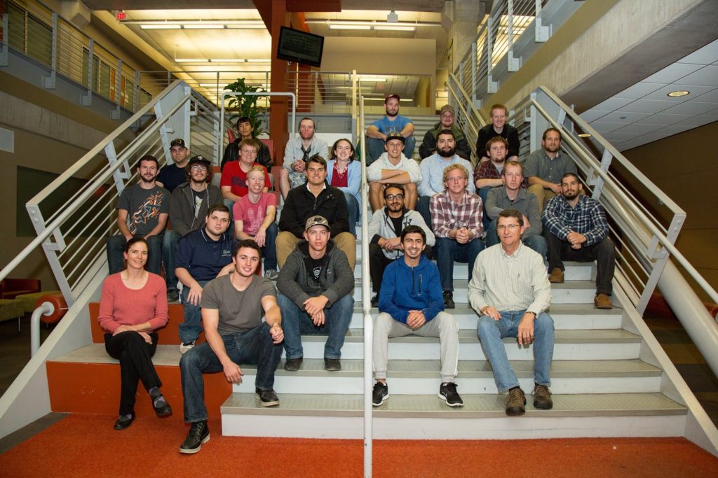NAU's Wind students pose on the stairs