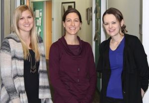 OT students Lyndsey Helburg, Jill Johnston, and Tiffany Fought