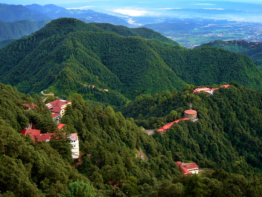 Aerial shot of Woodstock School in India