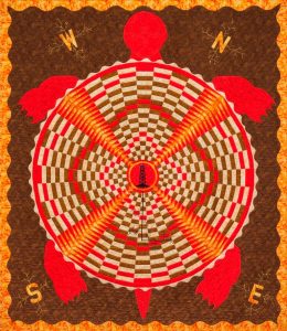 Turtle Island unraveling quilt by Carla Hemlock