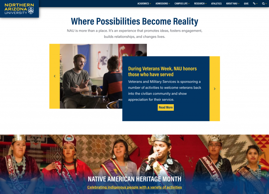 NAU homepage