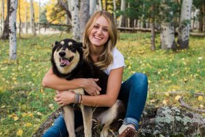 Alexia Adams and her dog, Samantha