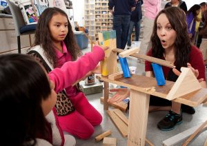 Education student teaching young students