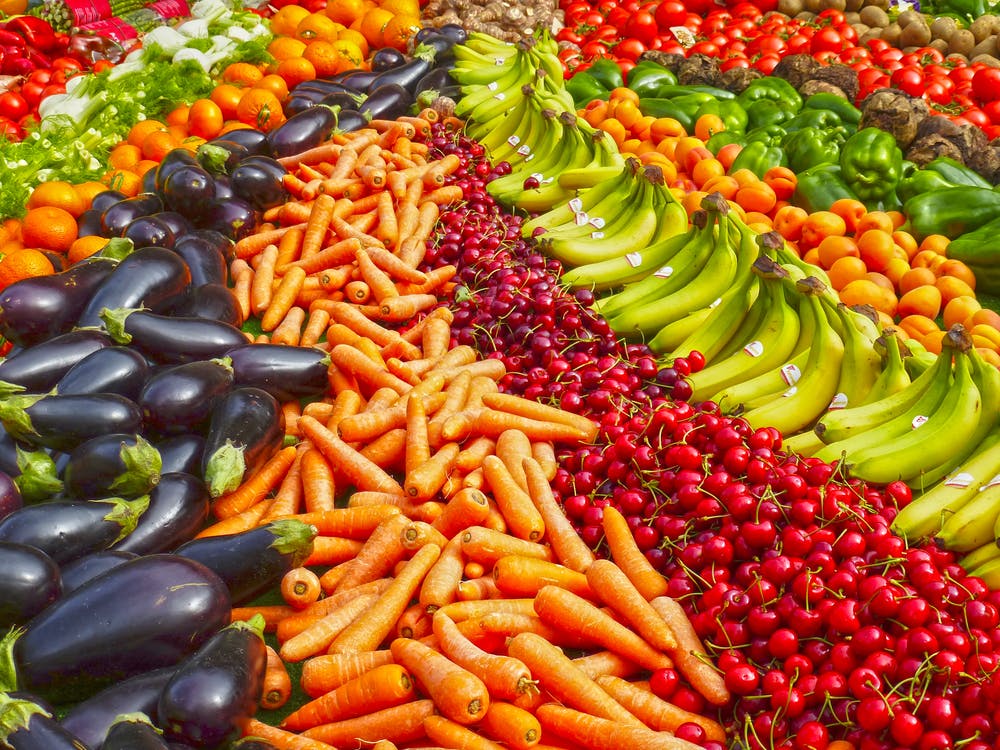 colorful fruits and vegetables