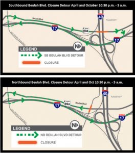 Beulah overnight road closures