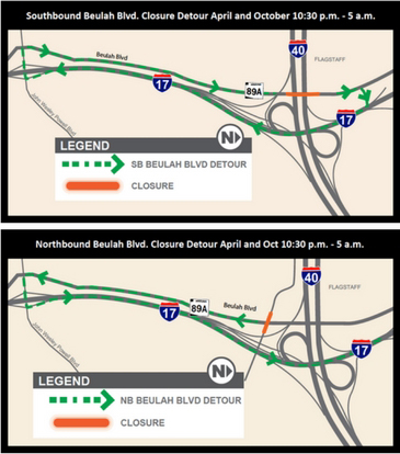 Beulah overnight road closures