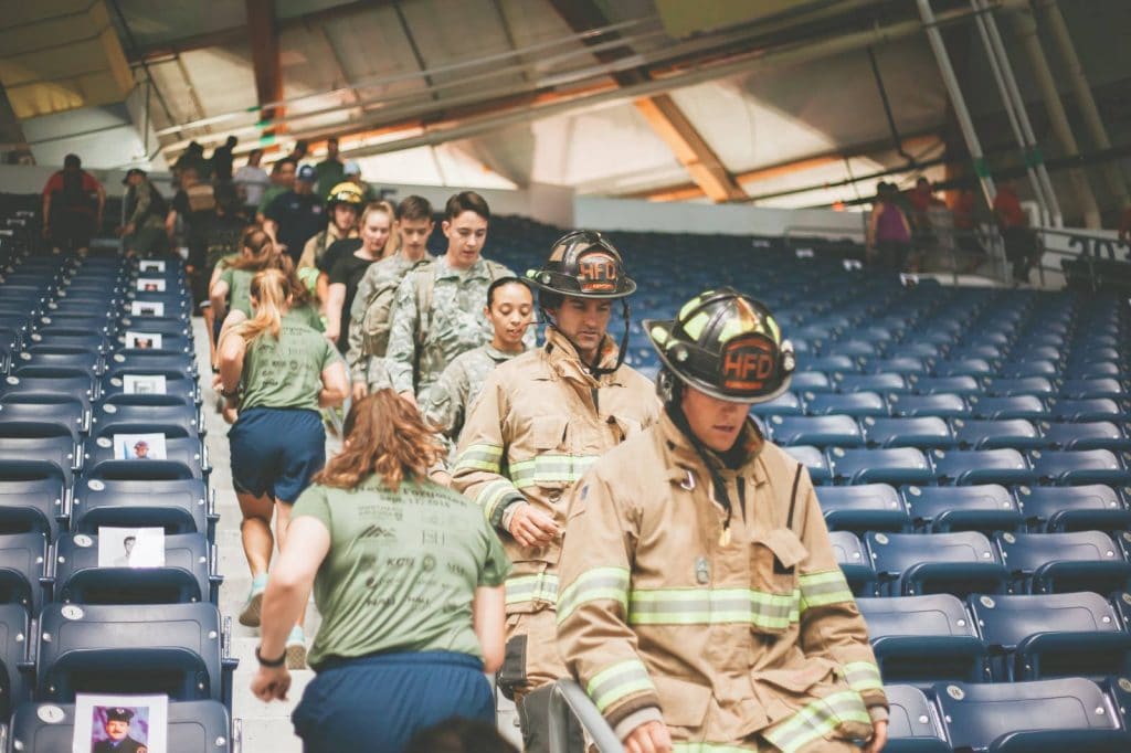 NAU community climbs stairs