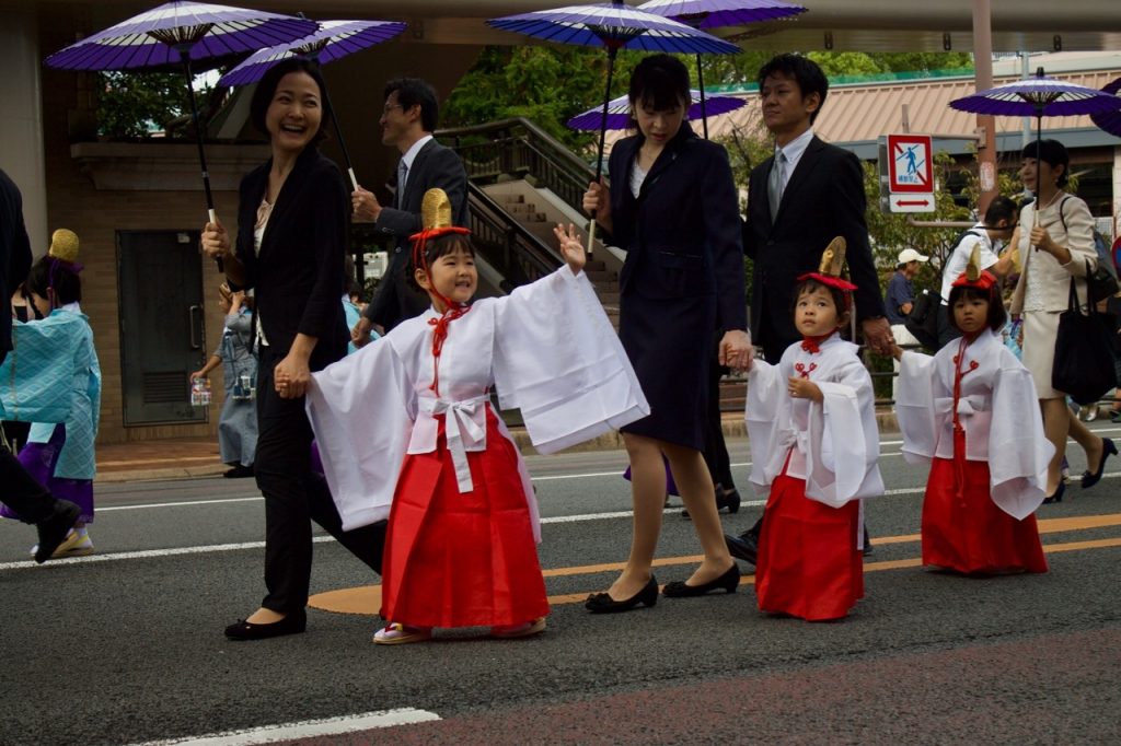 Japanese students in parade