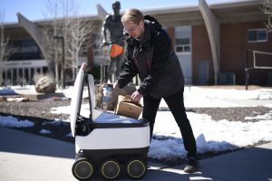 Starship robot and student