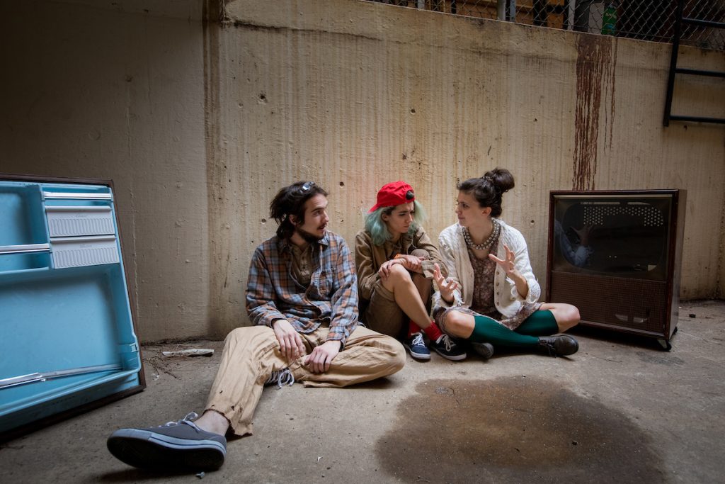Students in "Mr. Burns, A Post-Electric Play."