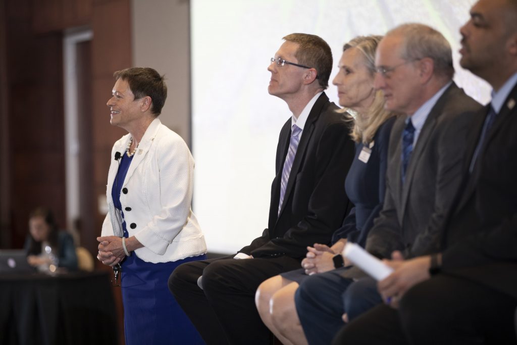 President Cheng and others at campus forum