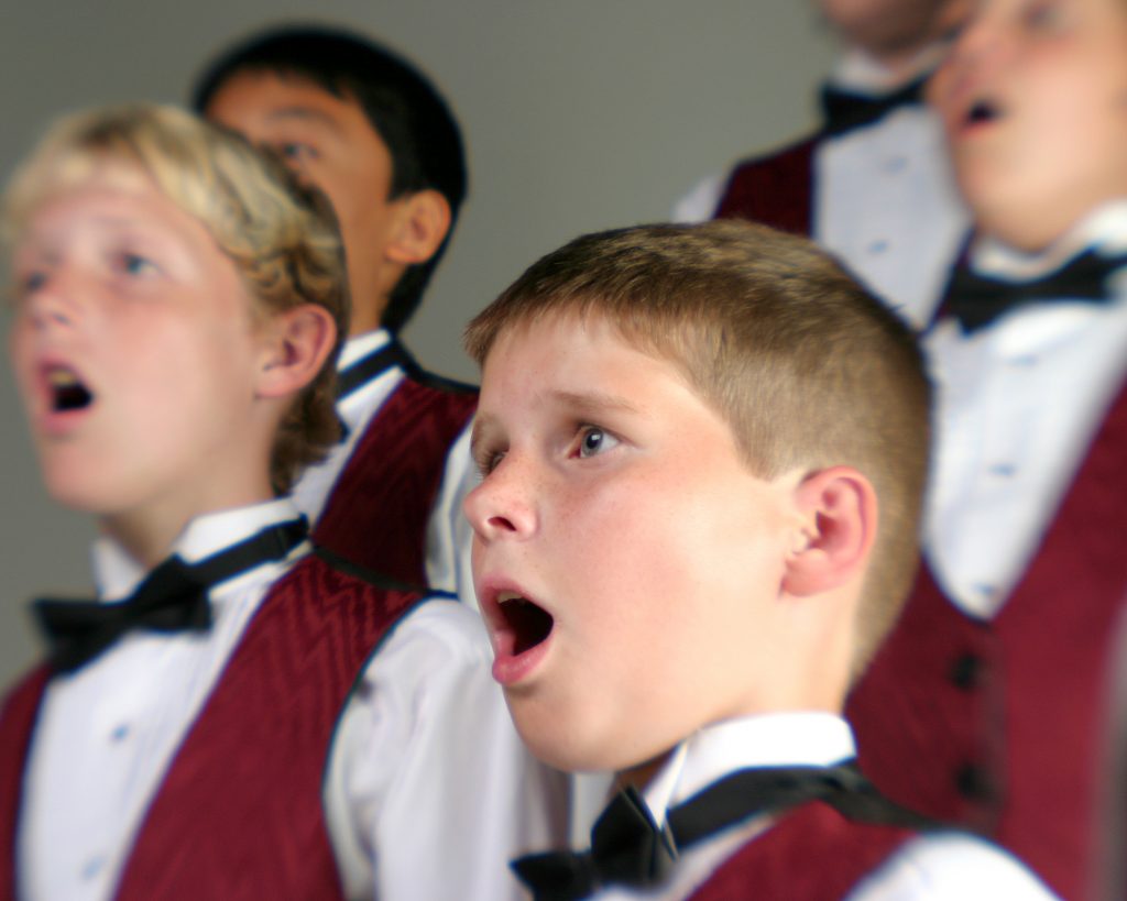 Members of a Boys Choir performing