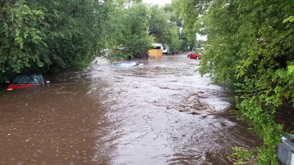 Downtown Flagstaff flooding