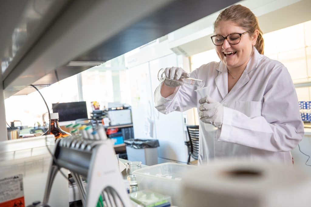 Student in lab