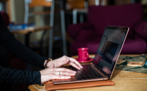 Student on computer