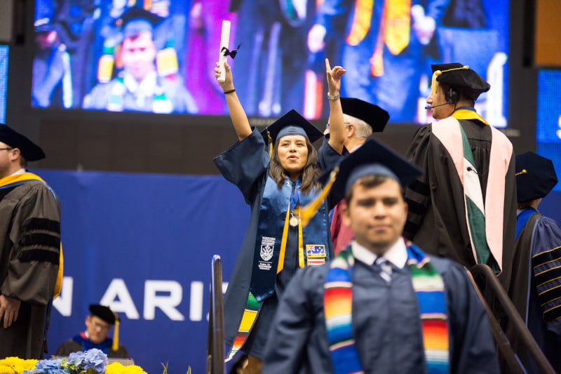Hispanic students celebrate NAU commencement.
