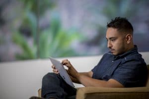 Student working online