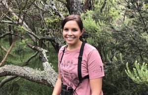 Kelly Jaenecke does field work in Hawaii.