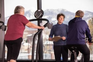 Anna Schwartz providing health care treatment