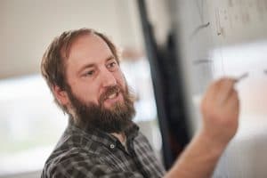 Gerrick Lindberg studying Saturn's moon