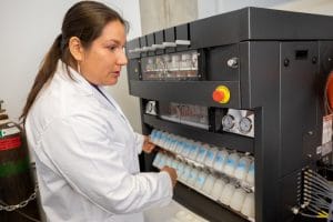 Naomi Lee works in her lab