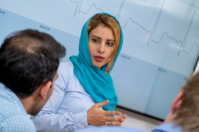 Fatemeh Afghah in lab